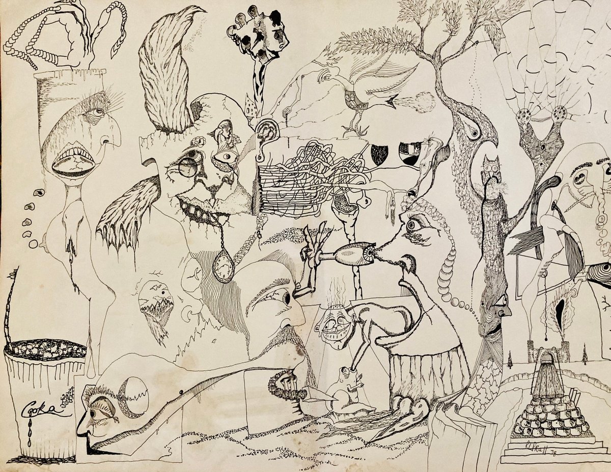 Surrealistic Ink Drawing , Seasonal Spasm By Randy Pratt, 20 X 16, Artwork For Sale On Artfinder
