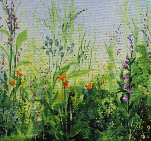 Foxgloves & Poppies by Valerie Jobes