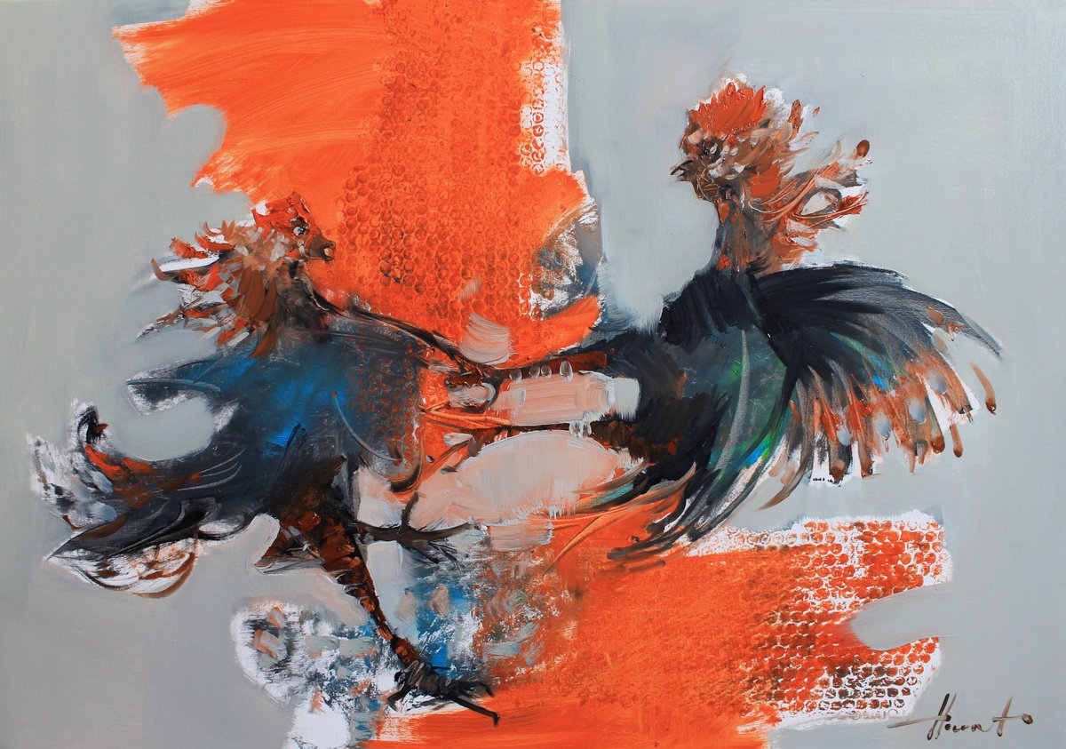 Expressive Oil Painting , Tension Of Wings 2 By Hovart, 39 X 28, Artwork For Sale On Artfinder