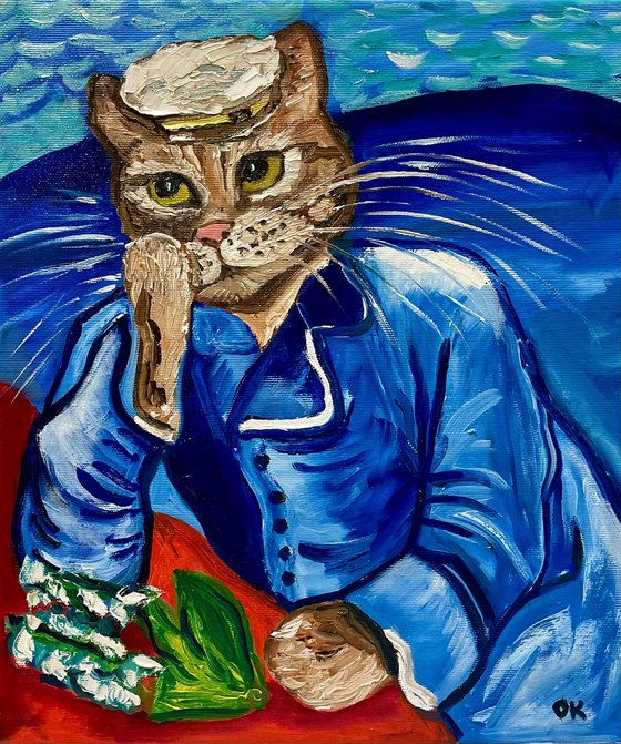 Cat portrait as a Doctor Gashet by Vincent Van Gogh