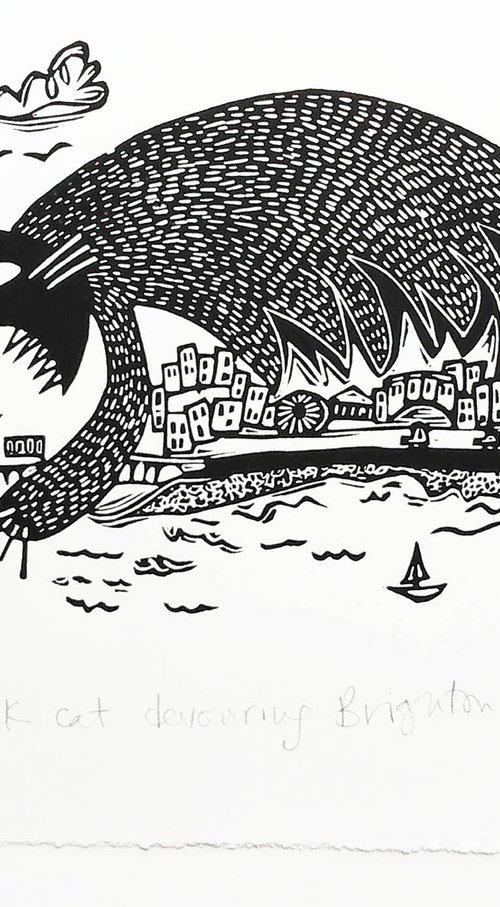 Black Cat Devouring Brighton by Melanie Wickham