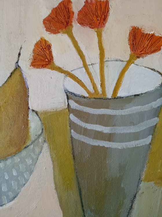 Tall Grey Vase