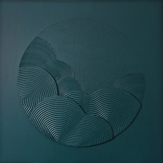 "Teal Waves" Abstract teal textured art