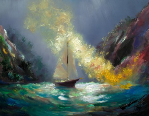 Summer Sailing by Nikolina Andrea Seascapes and Abstracts