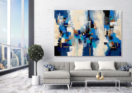 True Destiny - XL LARGE,  ABSTRACT ART – EXPRESSIONS OF ENERGY AND LIGHT. READY TO HANG!