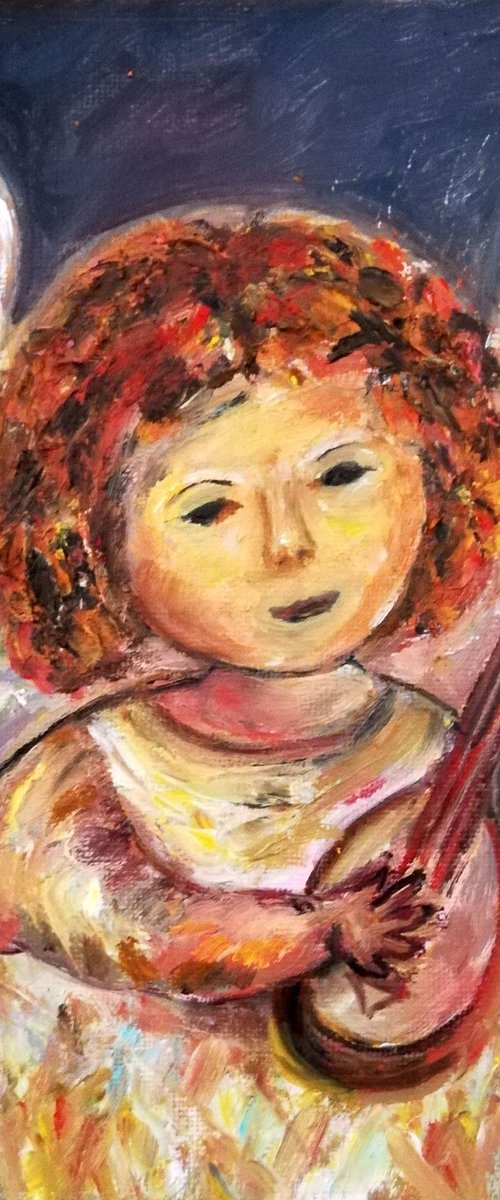 Angel Playing Mandolin by Katia Ricci