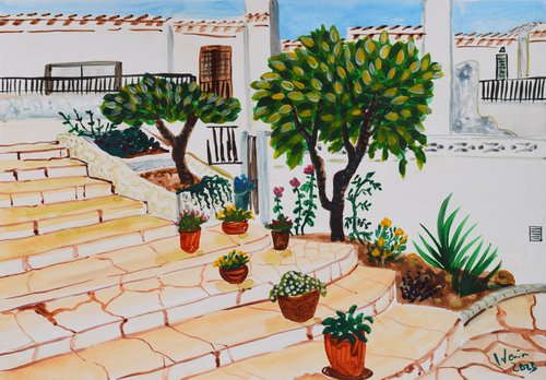 Patio steps at Calle Badia by Kirsty Wain