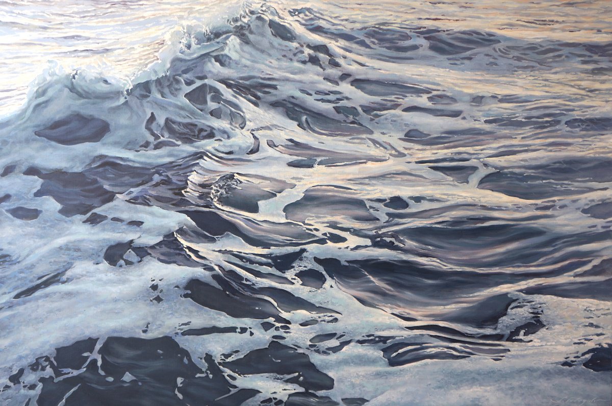 Photorealistic Landscape Oil Painting By Sergej Sologub, 71 X 47", ?ew Wave, Original Artwork