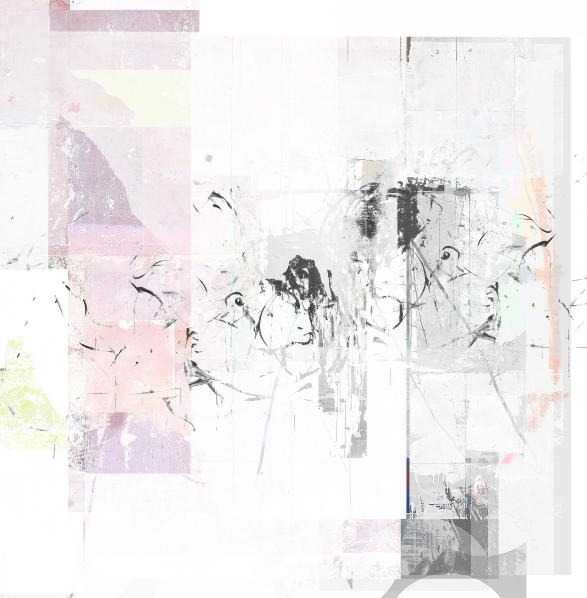 Abstract Collage By The Most Active, 17 X 17", Same Old Names, Original Artwork