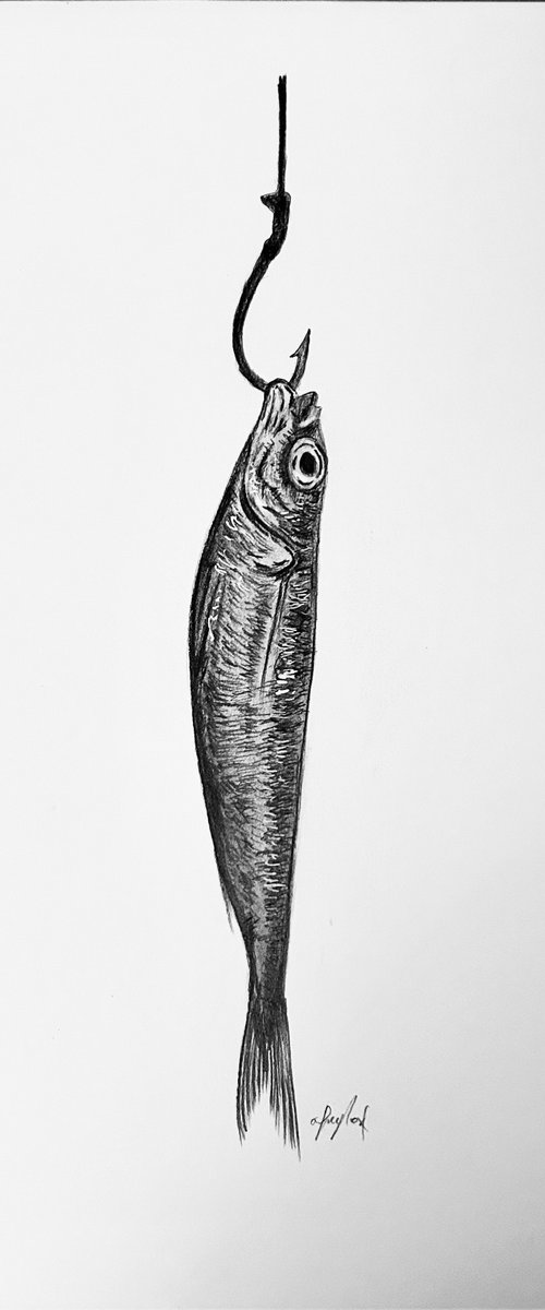 Fish on a hook by Amelia Taylor