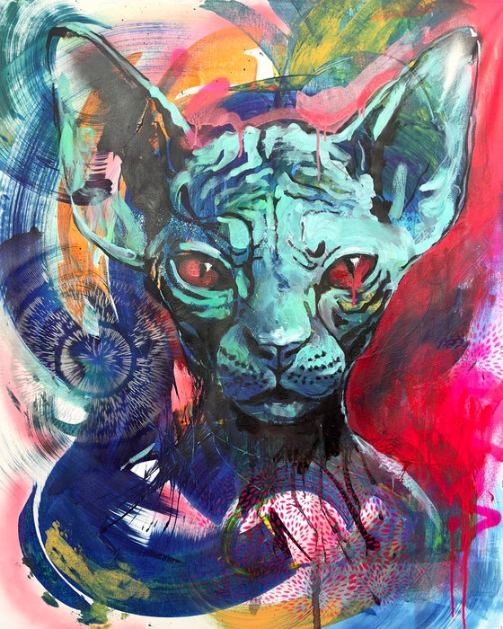 Noise of the Streets: Sphynx. 31.5 x 39,37in (80cm x 100cm)