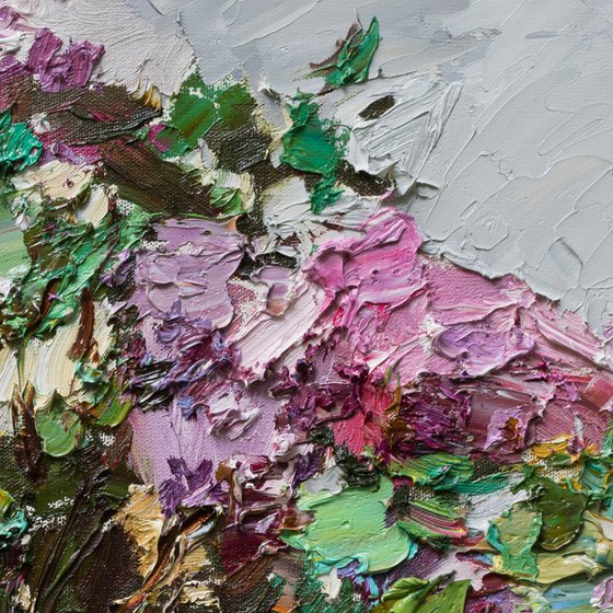 Lilacs - impasto painting