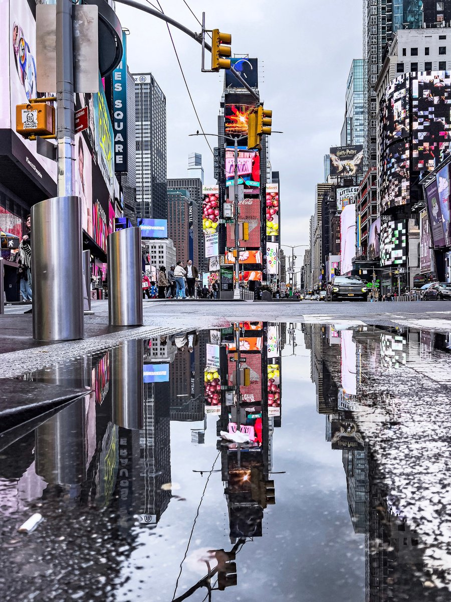 Photorealistic Cityscapes Photograph By Fabio Accorri?, 16 X 20, The Rain, In New York, Original Artwork
