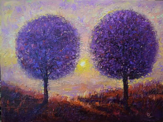 twin purple tree..................
