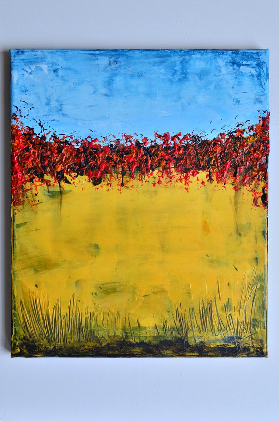 Autumn Field  II- Modern abstract Gift Idea