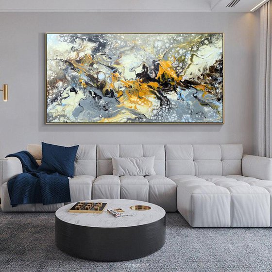 large modern abstract painting art - Follow your dream