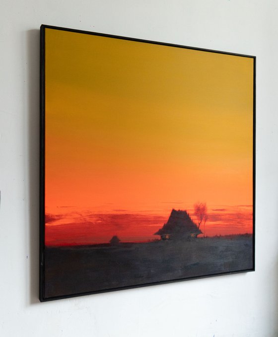 Evening orange sky