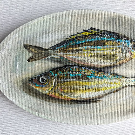 picarel fish oil painting