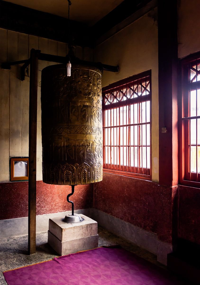 Photorealistic Photograph , Dunggon Samten Choling Gompa Prayer Wheel By Tom Hanslien, 33 X 47, Artwork For Sale On Artfinder