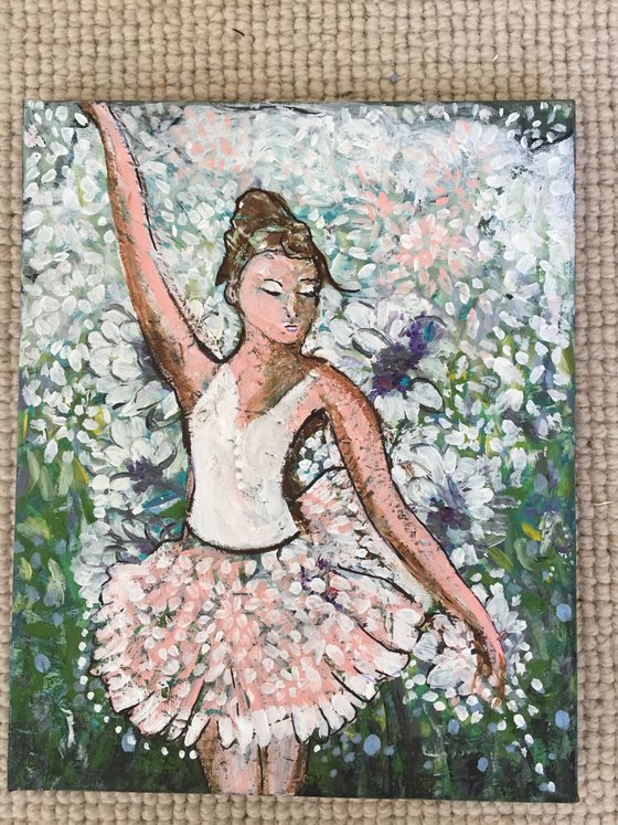 Ballet Series IV Ballet Dancer Dancing Ballerina Acrylic Painting on Canvas 21x25cm Small Paintings Original Art Home Decor Gift Ideas Free Shipping Worldwide Buy Art Online