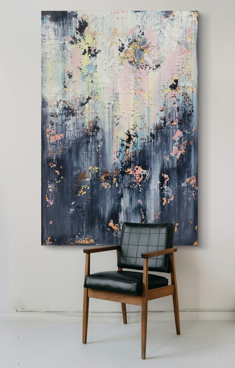 Abstract Acrylic Painting By Alex Senchenko, 39 X 59, Abstract 2452, Original Artwork