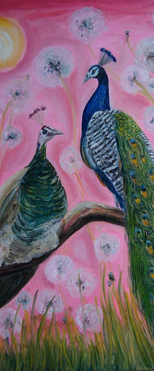 Pair of peacocks by Olga Knezevic