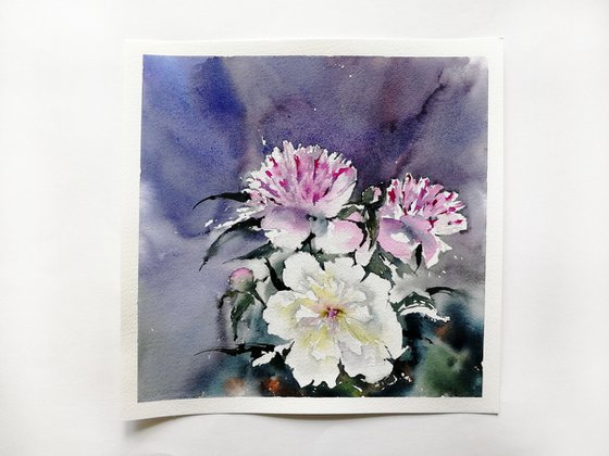 Peonies painting