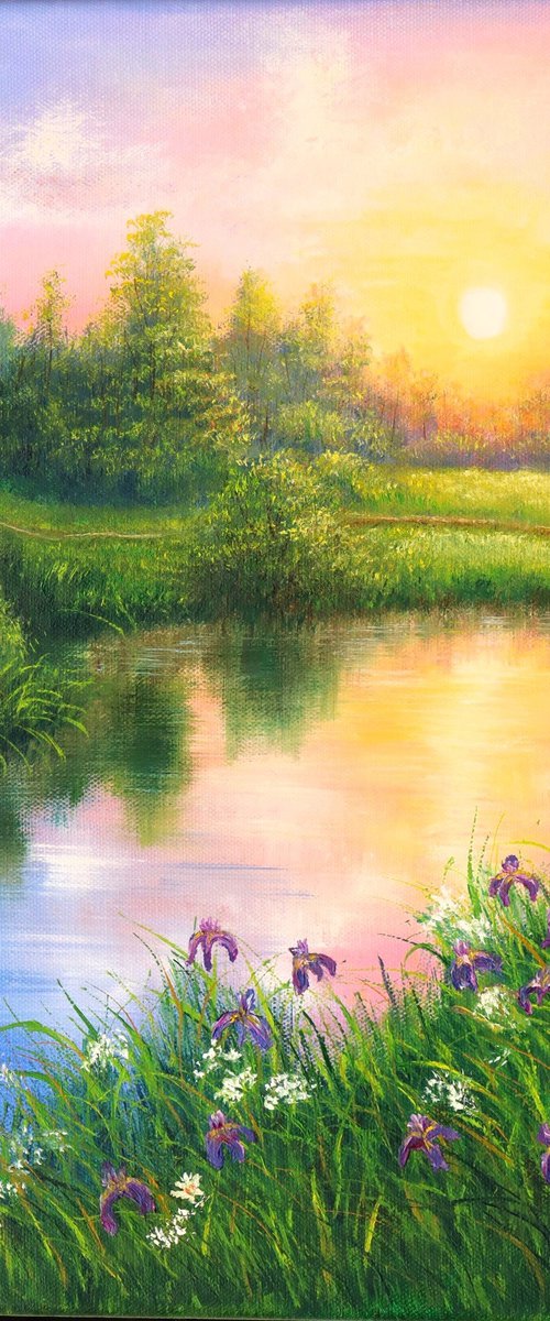 Colorful sunset at the lake by Ludmilla Ukrow