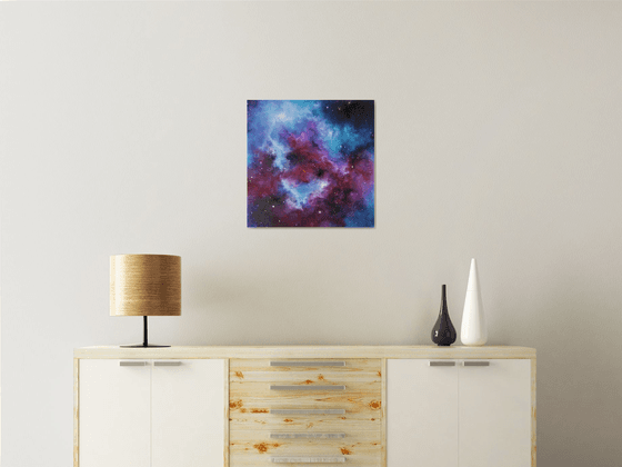 'Voyage' - Space Art, Finger-Painted, Nebula