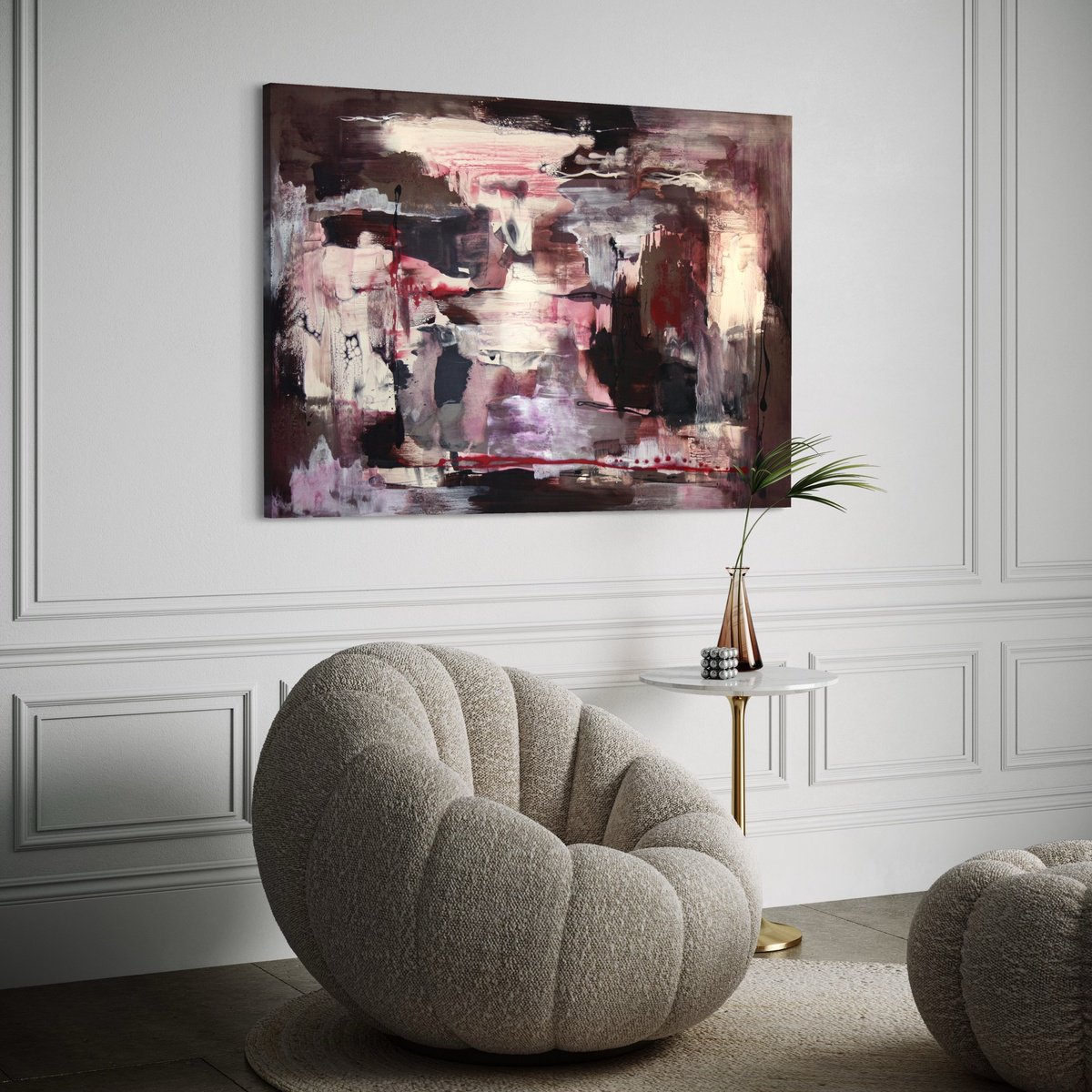 Abstract Landscape Acrylic Painting By Paresh Nrshinga Frsa, 48 X 34", Transcending The Boundaries, Original Artwork