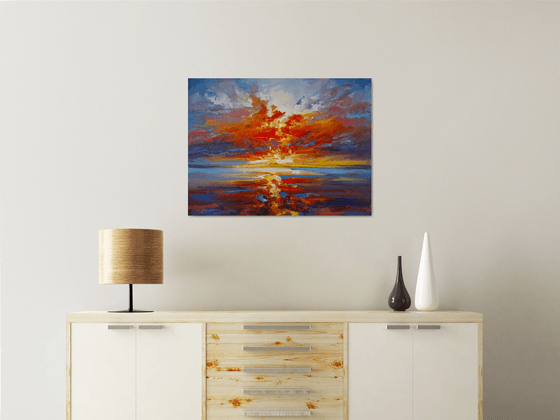 Fiery Glow Over the Silent Sea