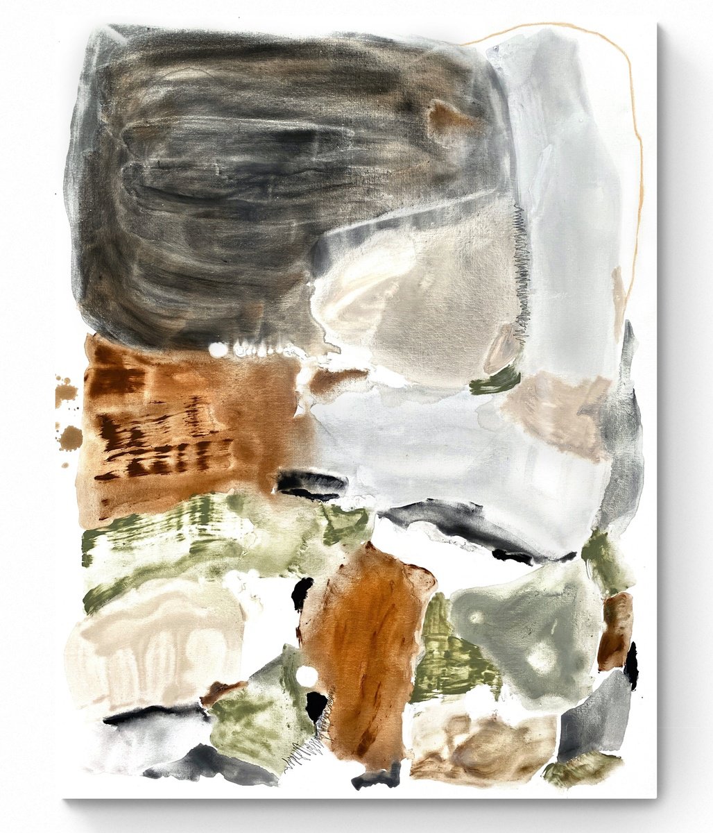 Abstract Painting By Cristina Dalla Valentina, 28 X 35, Piccole Terre 3, Original Artwork