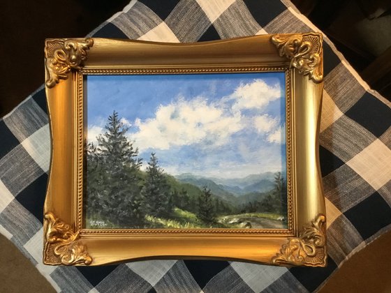 Smokey Mountain Reverie oil 7X9 (C) 2020 by K. McDermott