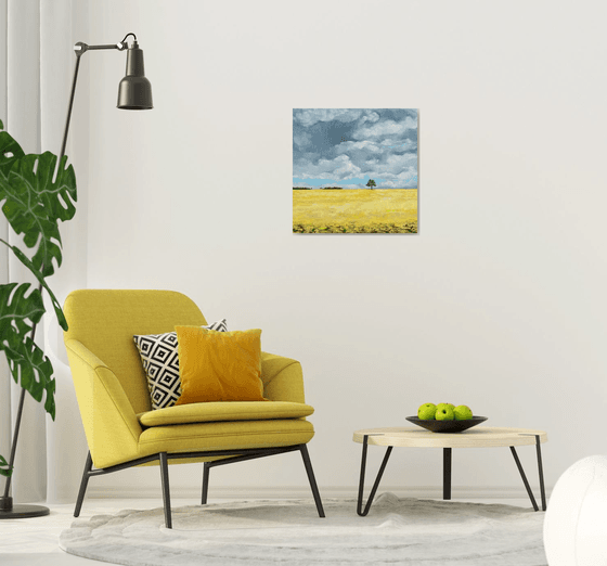 Yellow field, 65 x 65 cm