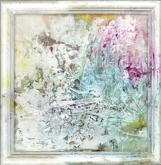 Quiet Whispers 5  - Framed Abstract Painting  by Kathy Morton Stanion