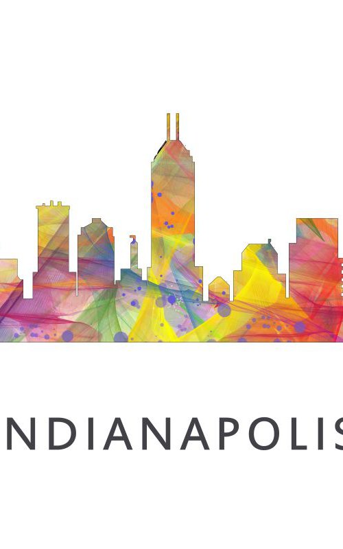 Indianapolis Indiana Skyline WB1 by Marlene Watson