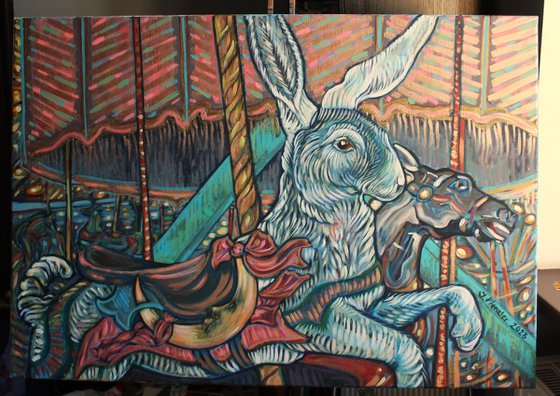 A rabbit and mule carousel