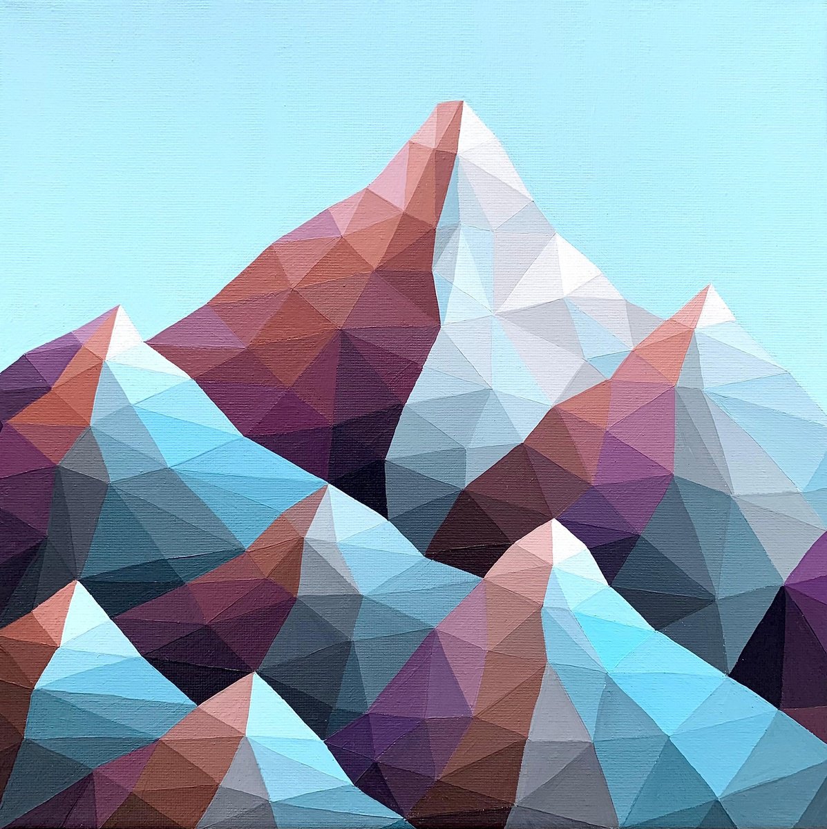 Blue Lilac Mountains By Maria Tuzhilkina, 12 X 12, Artwork For Sale On Artfinder