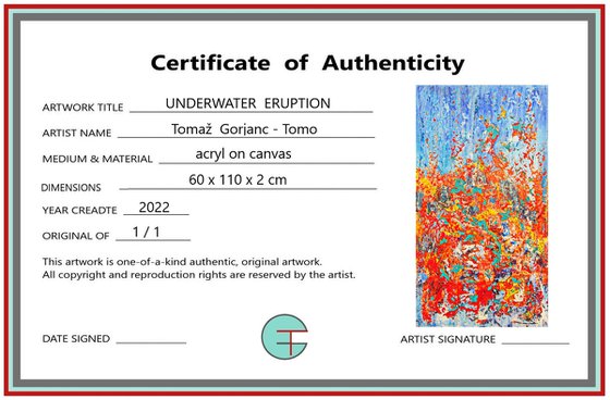 UNDERWATER ERUPTION 2,   L,   framed