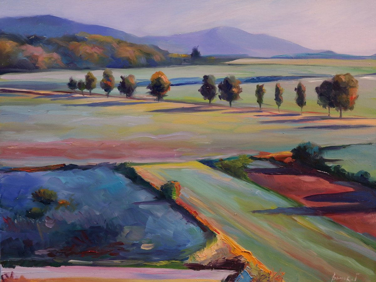 Impressionistic Landscape Oil Painting By Gennady Vylusk, 16 X 12, Silent Song Of Summer, Original Artwork