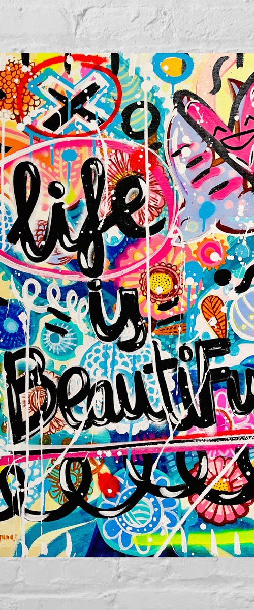 Life is Beautiful 9 (65x81cm) ready to hang by Mercedes Lagunas