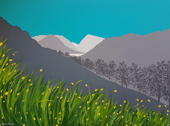 Walking in Patterdale, The Lake District (Large painting)