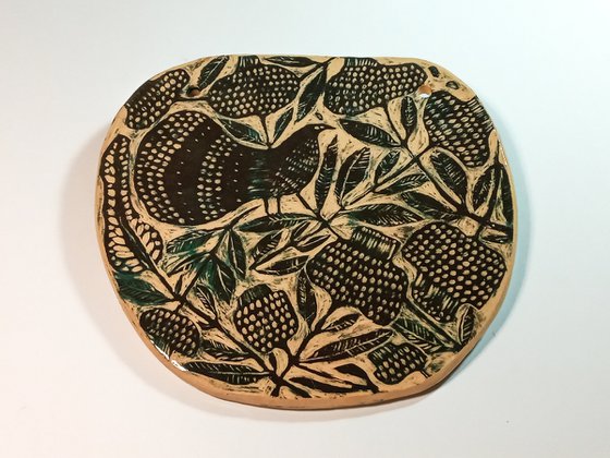 Ceramic panel Bird 16.5 x 15 cm