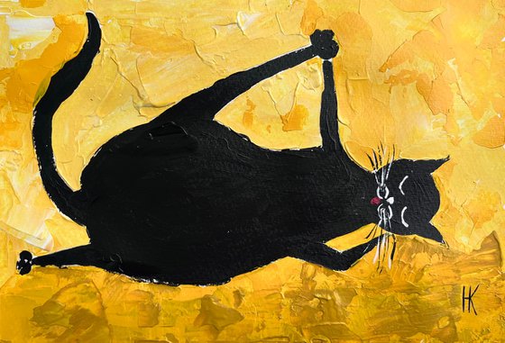 Cat Yoga Painting