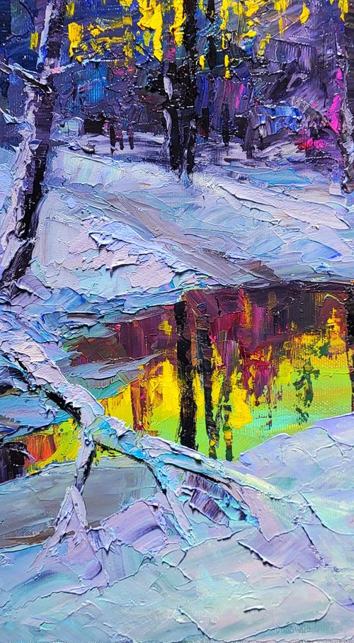 Forest Lake In The Winter Forest by Boris Serdyuk