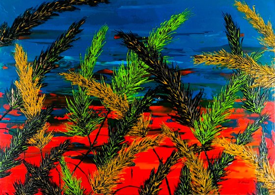 Grass And Turquoise Sky