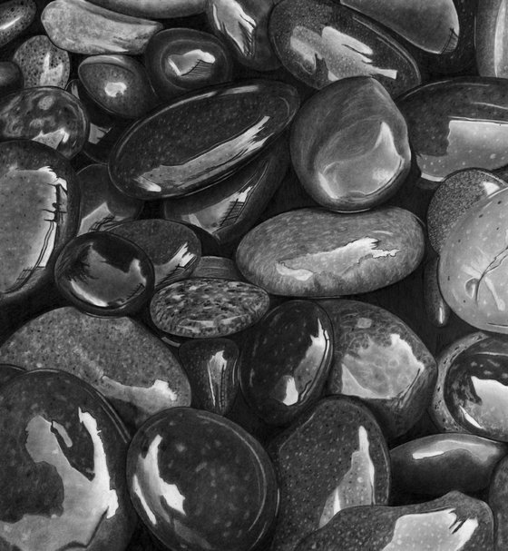 Wet Pebbles #3 (Pencil Drawing)