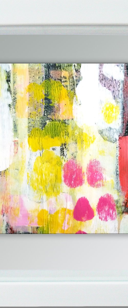 Framed ready to hang original abstract  - colours #4 by Carolynne Coulson