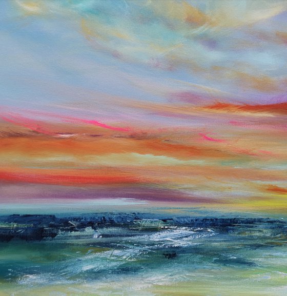 "Life's Blessings" - Cornish Seascape, Art, Skyscape