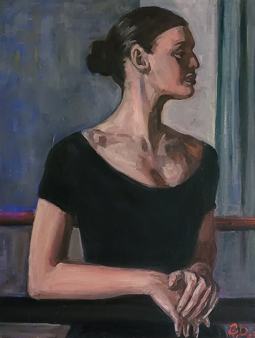 A Ballerina, Contemporary, Original Oil Painting by QI Debrah